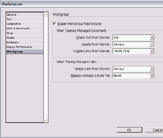   Preferences    Workgroup