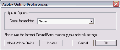   Adobe Online Preferences